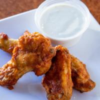 BBQ Wings (16) · Served with Ranch or Bleu cheese dressing