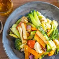 Seasonal Vegetables & Tofu · Vegan.