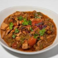 Kadhai Chicken · Wok tossed Chicken w/ Bell Peppers, Onion, Tomato. Rice, Cauli Rice, Kulcha Naan or Paratha ...