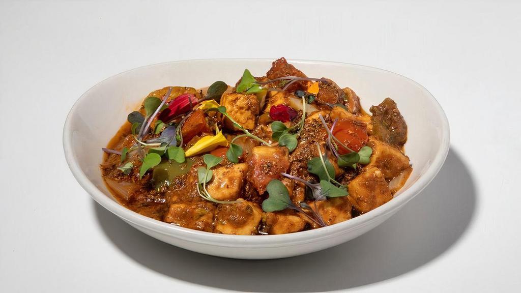 Kadhai Paneer · Wok Tossed Paneer w/ Onions, Tomato & Bell Pepper. Rice, Cauli Rice, Kulcha Naan or Paratha are not included