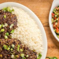 Chapli Kabob · Grilled afghan-style burger (ground beef) mixed with green onions, and spices.