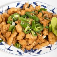 45. Mực Rang Muối / Salt & Pepper Squid · Hot and spicy.