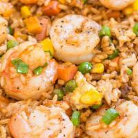Shrimp Fried Rice · Fried rice with shrimp, egg and mixed vegetables.