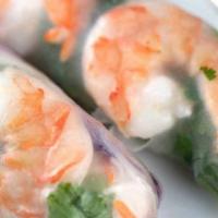 Summer Roll · Rice paper stuffed with prawns, vegetables and noodle.