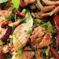 Grilled Beef Salad · Charcoal broiled sliced beef tossed with onion, cucumber, and lime dressing served with orga...