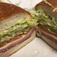 Pastrami and Swiss Sub Combo · Served East or West coast style. Includes Gambino's custom house cheese blend. Served with c...