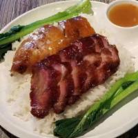 BBQ Pork & Roasted Duck Over Rice 叉燒燒鴨飯 · 