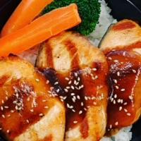 Salmon Teriyaki · Grilled Salmon glazed with teriyaki sauce