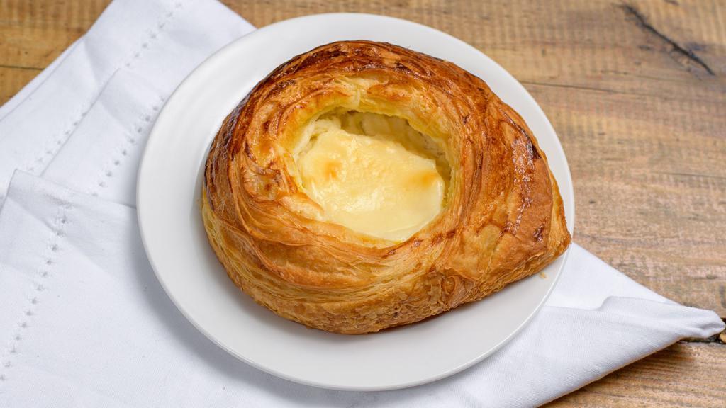 Cheese Danish · Creamy cheese filling in a flaky danish round.