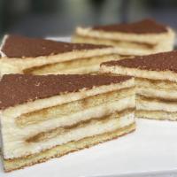 Tiramisu · Tiramisu, classic, in cake slice form.