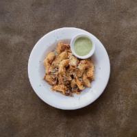 Deep Fried Artichokes · Artichoke hearts deep-fried and breaded with pesto aioli