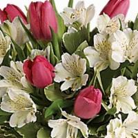 Spring Romance Bouquet · Romance buds in the spring - and it blooms beautifully in this charming bouquet of tulips an...