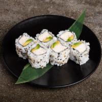 California Roll · Real crab, avocado, and sesame seeds. Contains the following: Crustaceans, Sesame, Eggs.