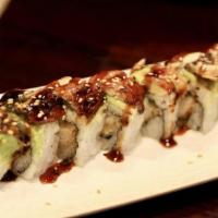 Dragon Roll · Shrimp tempura, cucumber
top with unagi, avocado,
unagi sauce and sesame