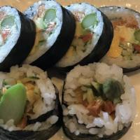 Futo Maki · Asparagus, shiitake
mushroom, tamago,
yamagobo, avocado, and
cucumber
