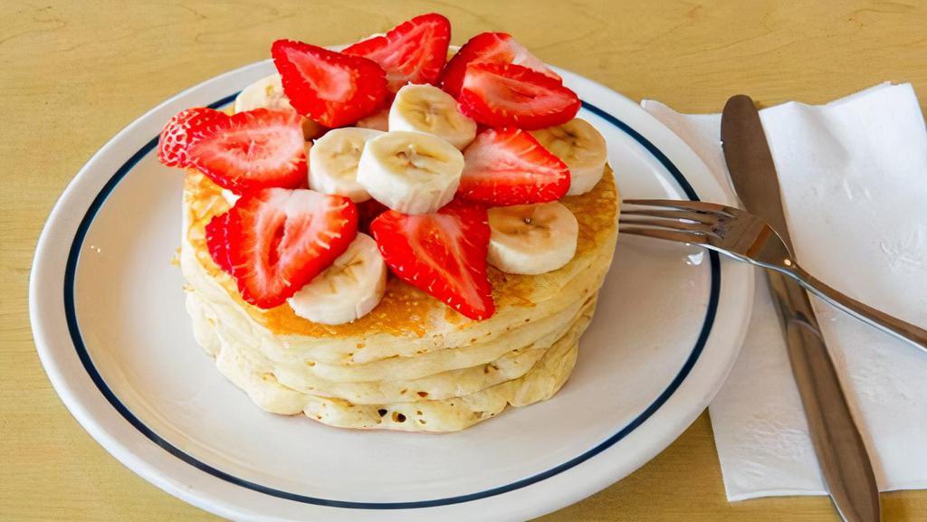 Banana Strawberry  Pancake · Banana and strawberry pancake.