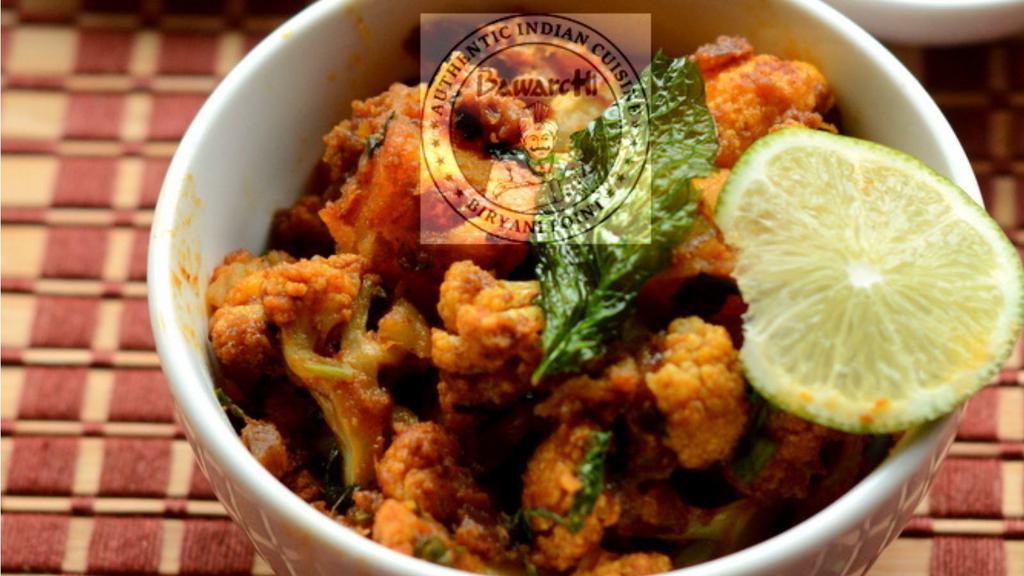 Aloo Gobi Masala · Potato and cauliflower cooked with spices.