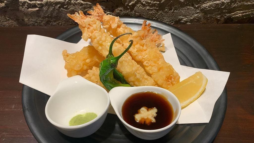 Shrimp Tempura · Shrimp tempura, served with matcha salt and tempura sauce