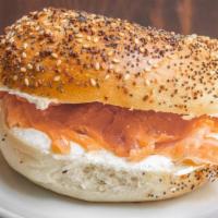 Bagel with Cream Cheese, Smoked Salmon · 
