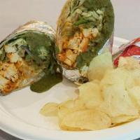 Chicken Tandoori Wrap · Tandoori flavored chicken, bell peppers, onions, cabbage with mint chutney.