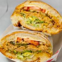 Torta De Carne · Your choice of meat with lettuce, onion, tomatoes, cheese, avocado and mayo.