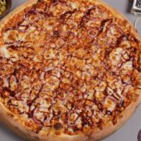 BBQ Chicken Special Pizza · Delicious pizza with BBQ sauce, chicken, and onions.