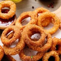 Beer Battered Onion
Rings · Thick cut, beer battered onion rings fried until golden and crispy.