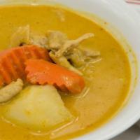 Yellow Curry Chicken · Potatoes and carrots simmered in yellow curry paste and coconut milk. Includes steamed white...