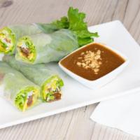 Pork and Mango Spring Rolls | Gỏi Cuốn Xoài Thịt · -2- Fried egg rolls, rice paper, lettuce, and side of house fish sauce or peanut sauce.