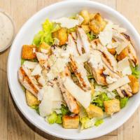 Grilled Chicken Salad · CAESAR comes with crisp romaine lettuce, croutons, Chargrilled chicken Breast and topped wit...