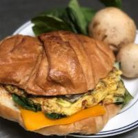 Eggwich Deluxe · Cheddar cheese, ham, spinach, and mushroom. With Bagel, Bread, Baguette, English Muffin, or ...