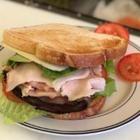 Sub Supreme Sandwich · Mayonnaise, mustard, roast beef, turkey, lettuce, tomato, onion, spinach, and swiss cheese. ...