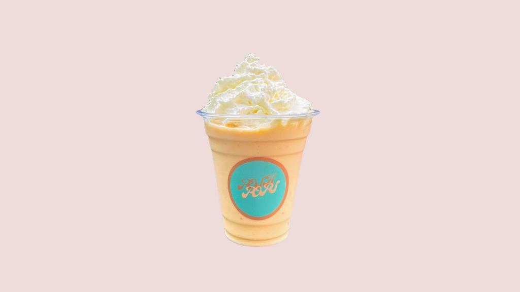 Peaches n' Cream · Premium Vanilla Ice Cream blended with fresh peaches and all natural peach juice, and topped off with our house made whipped cream.