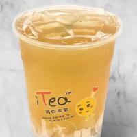 D7. Litchi Fruit Green Tea荔枝水果茶 · Comes with Boba and Litchi Jelly (213 calories to 256 calories).