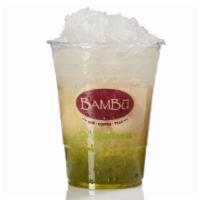 Bambu Refresher · Coconut, jello, mu trom, basil seed, crystal boba, coconut water