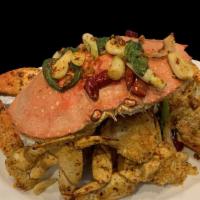 Spicy Chili Crab · Hot. Spicy. A deep fried spicy crab with jalapeños.
