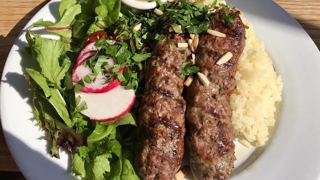 Kefta Kebab · Ground beef and lamb.