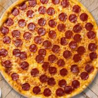 Pepperoni Pizza · Pepperoni with tomato sauce and fresh mozzarella.
