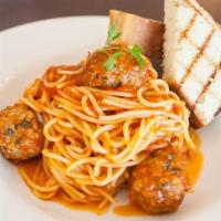 Spaghetti with Meatballs · Popular. Spaghetti with beef meatball in marinara sauce.