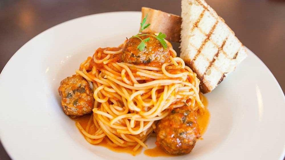 Spaghetti with Meatballs · Popular. Spaghetti with beef meatball in marinara sauce.