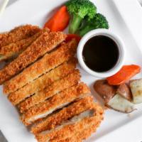 Chicken Katsu · Deep fried breaded chicken cutlet and rice