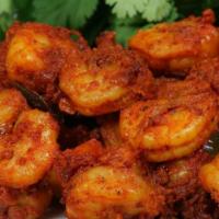 Shrimp Pakora · Spiced prawn fritters with green chutney, Yogurt and tango sauce