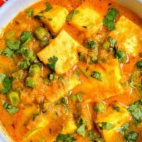 Mutter Paneer Makhani · Vegetarian North Indian dish consisting of peas and paneer in a cashew, onion, tomato based ...