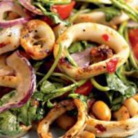 squid salad · with onion, tomatoes,chil lime dressing