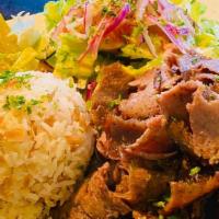 Beef & Lamb Doner (Gyro) · Hand-carved gyro served w/rice with orzo and house salad
