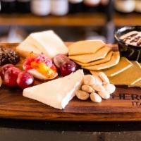 Antipasto Cheese Board for 2 · Lovely selection of 5 Italian cheeses, Marcona almonds and fig preserves