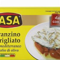 Branzino Grigliato: IASA · Sustainably farmed branzino fished from waters off the coast of Campania are cleaned, gently...