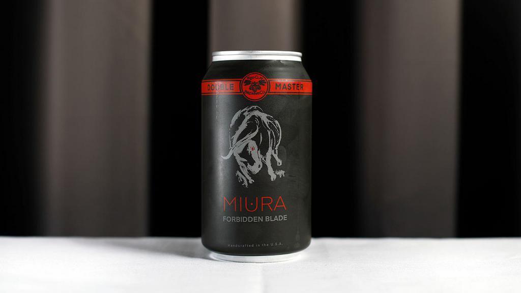 Miura – Forbidden Blade Black Pilsner · A Black Pilsner made with Chinese Forbidden Black Rice (hence why this Pilsner is black!) and Meyer lemons (which originated in China). Crafted by Master Sommelier Emmanuel Kemiji.