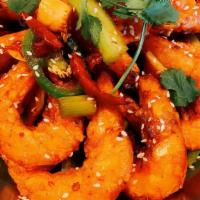 B04. House Special Spicy Prawns (绝味香辣大虾) · Hot & Spicy.