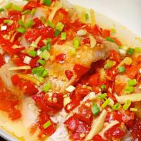 F1. Steamed Fish Fillet with Chili Sauce (剁椒蒸鱼片) · Hot & Spicy.